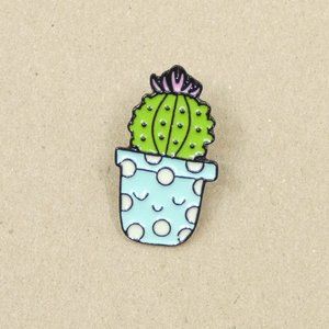 FREE ADD ON WITH PURCHASE  Kawaii Cactus Plant  Enamel Brooch Pin